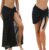 2 Pieces Black Sarong Coverups for Women Chiffon Cover Ups Sarongs for The Bathing Suit Wrap Skirt